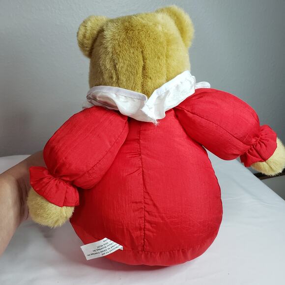 Vintage Gibson Cuddles Clown Bear Red Teddy Plush Stuffed Animal - Picture 4 of 7